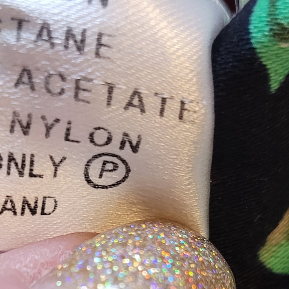 London Designer Helene Berman Floral Dress Size 6 Black Lining With Tulle - Picture 11 of 12